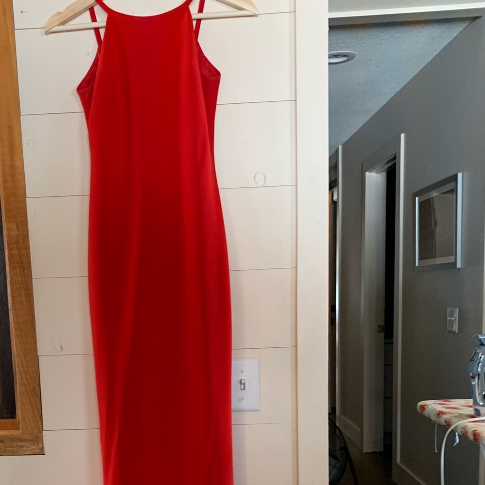 Red A-line Prom dress